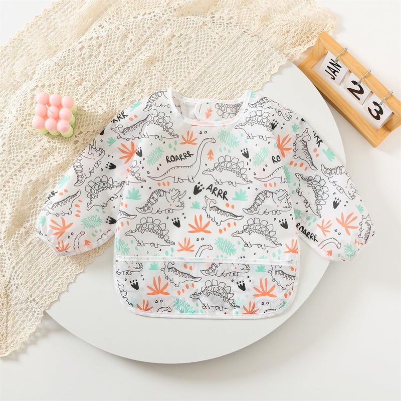 ElecMotive 3 Pack Long Sleeve Bib,Baby Smock for Eating 6-30 Months Reusable Shirt Bibs for Babies Toddler - Image 5